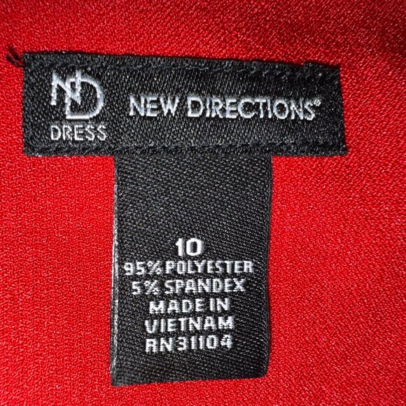 New Directions Sheath Dress - Red, Black and Faux Tweed Panels - 10 - Picture 4 of 4